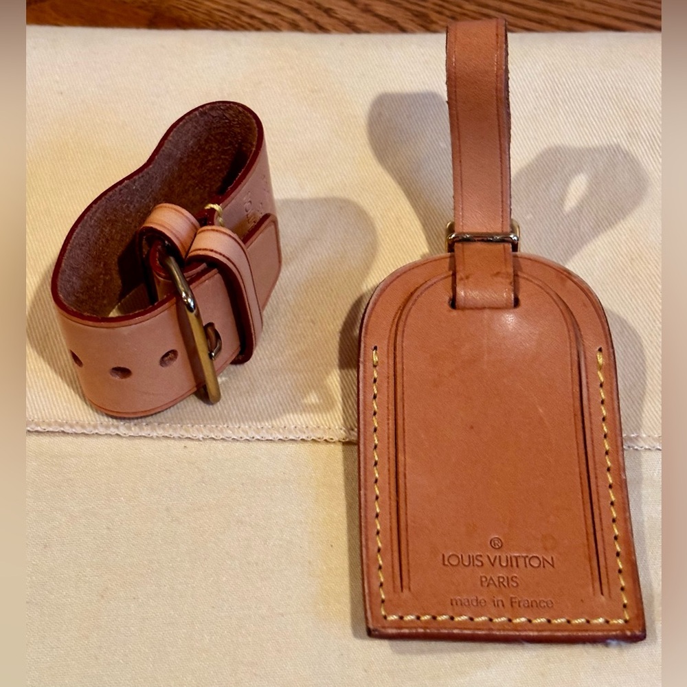 LOUIS VUITTON POIGNET & LUGGAGE TAG SET in VACHETTA LEATHER - Picture 4 of 4